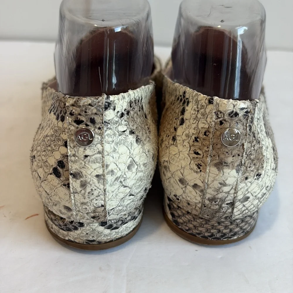 Agl Softy Snakeskin Moc Flats Loafer Made in Italy